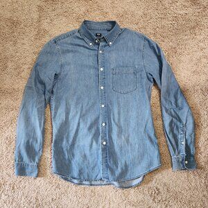Uniqlo Chambray Denim Slim Fit Men's Shirt (M)